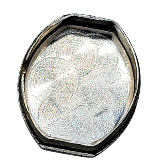 Vintage Hamilton 17J Brooch Watch 800 Silver Filigree Malachite Swiss Runs As-Is - Picture 10 of 11